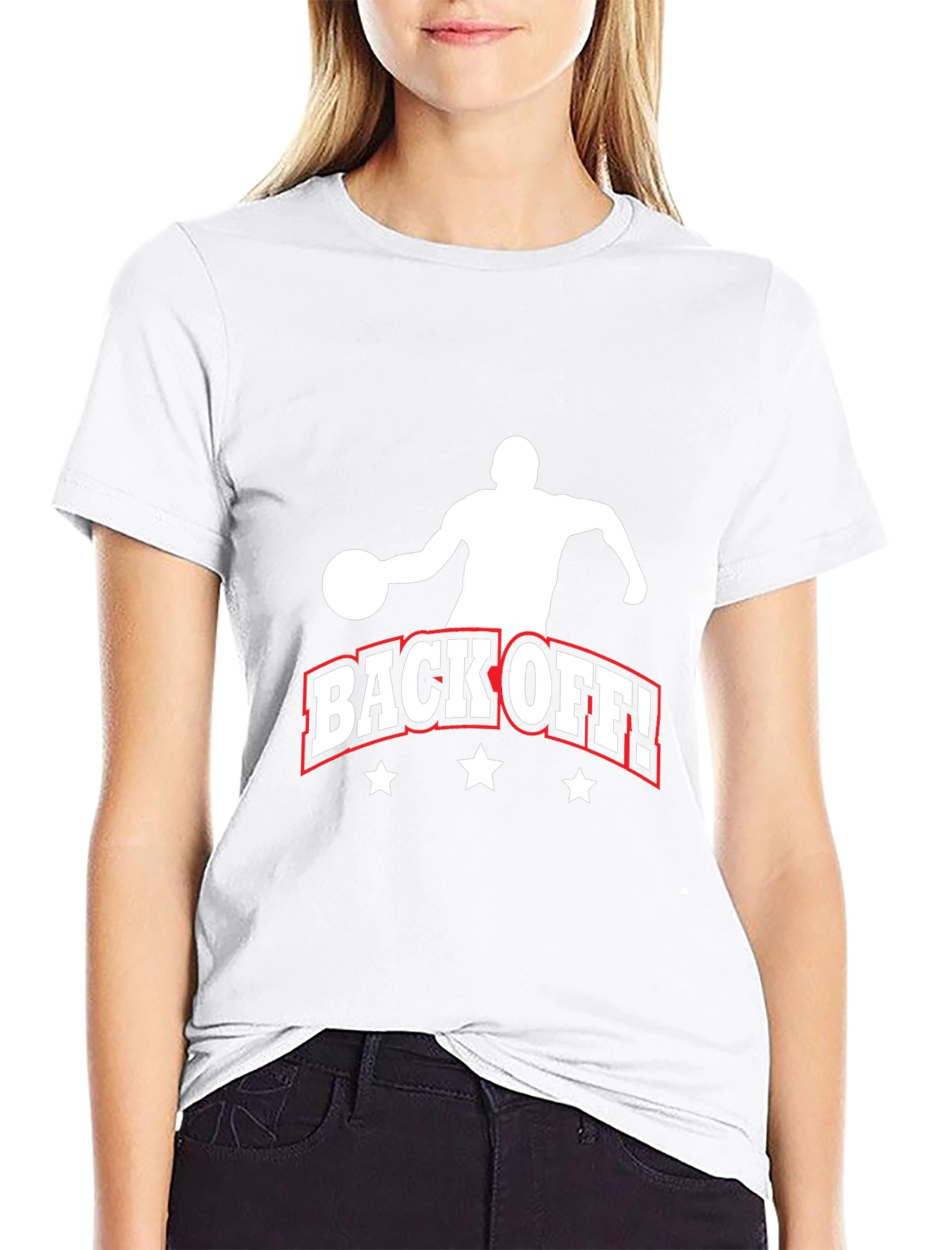 Back Off Basketball Graphic Tee - Black