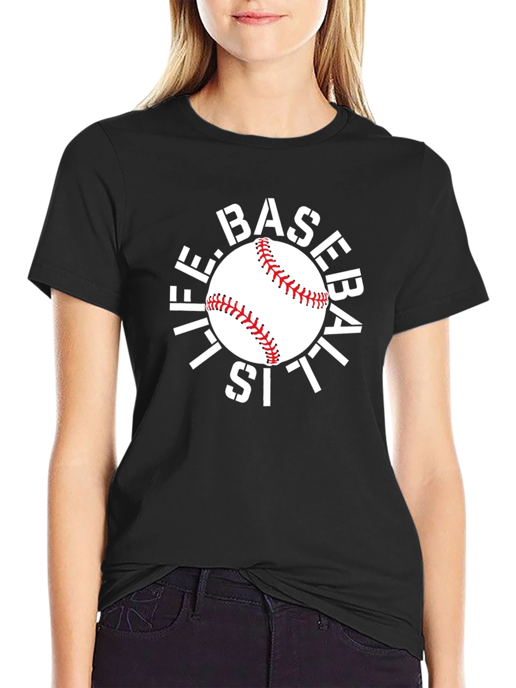 Life Is Baseball Graphic Tee - Black