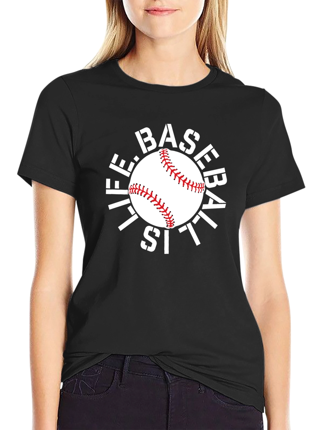 Life Is Baseball Graphic Tee - Black