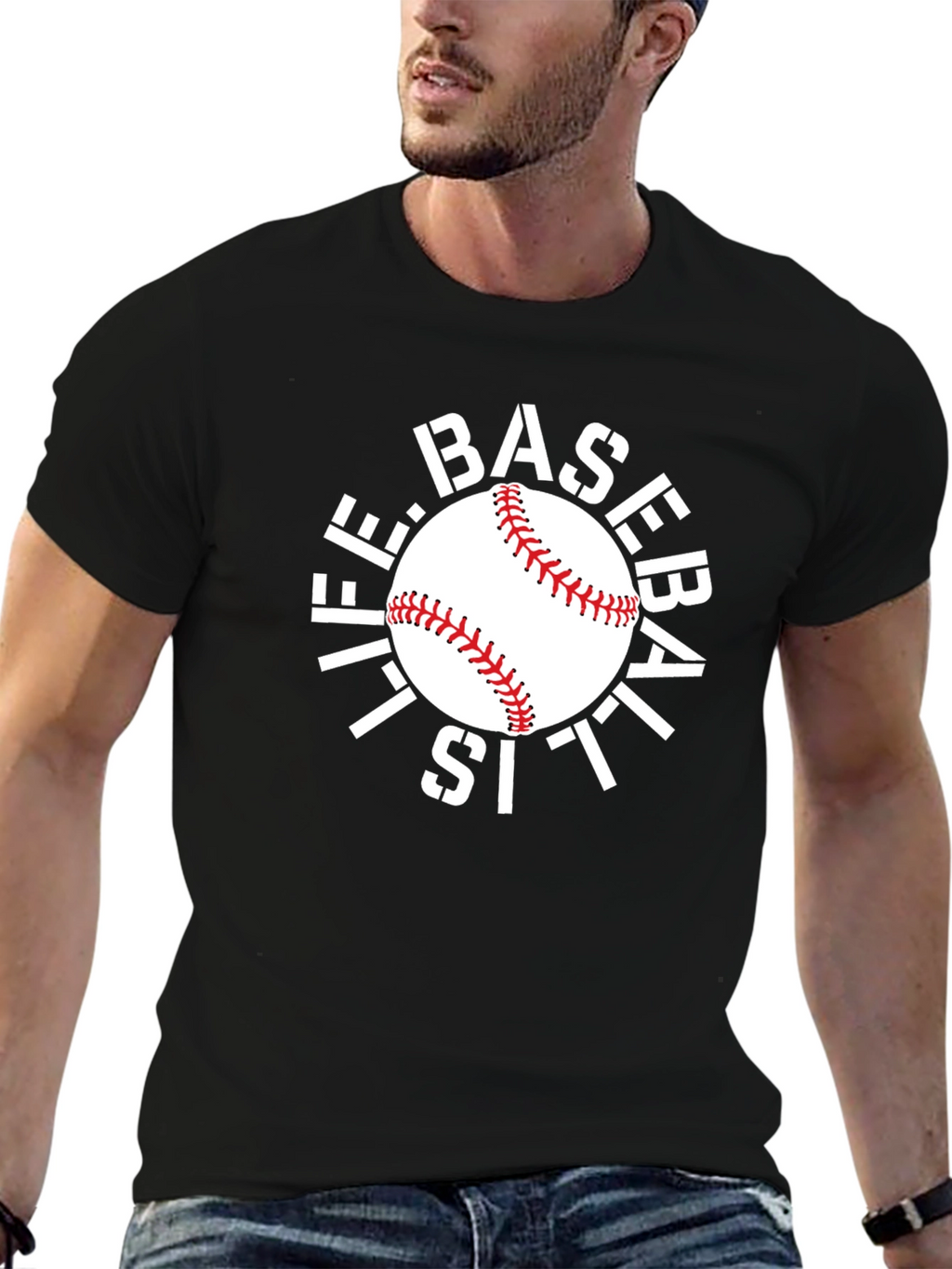 Life Is Baseball Graphic Tee - Black