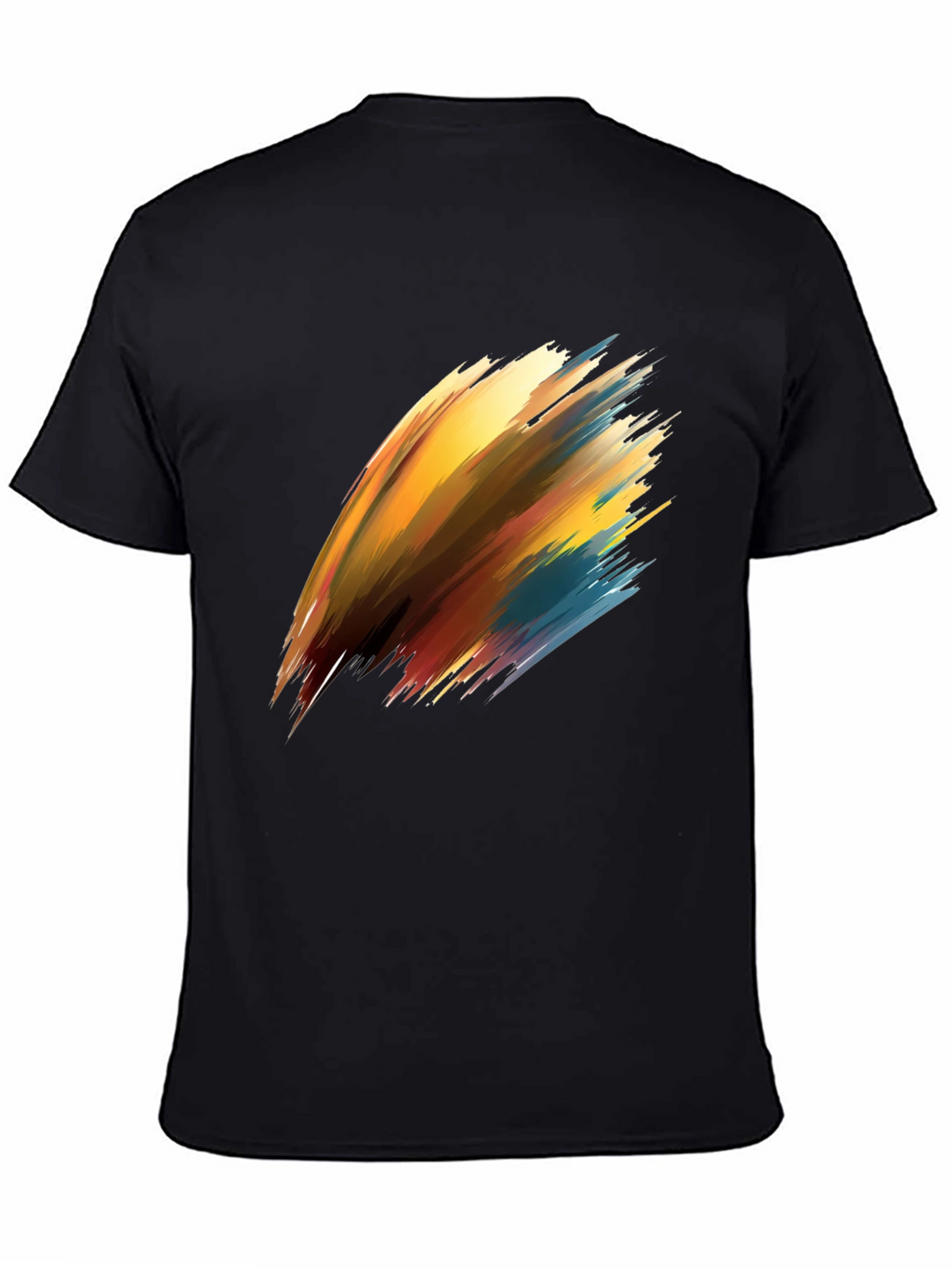 Abstract Brush Stroke Graphic Black T-Shirt