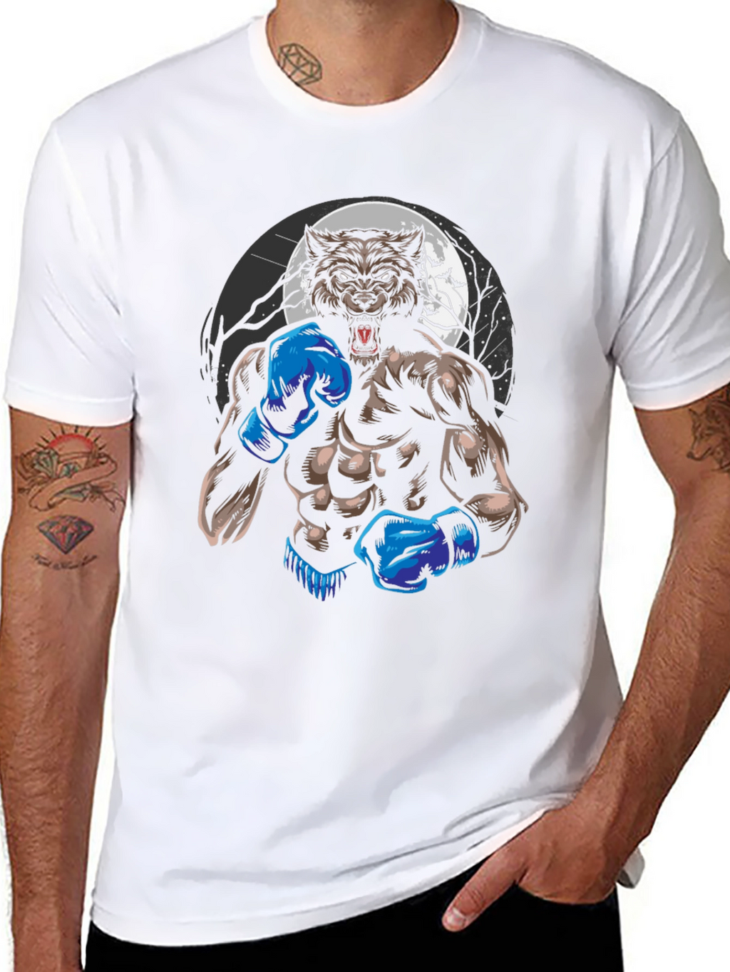 Werewolf Boxer Graphic T-Shirt
