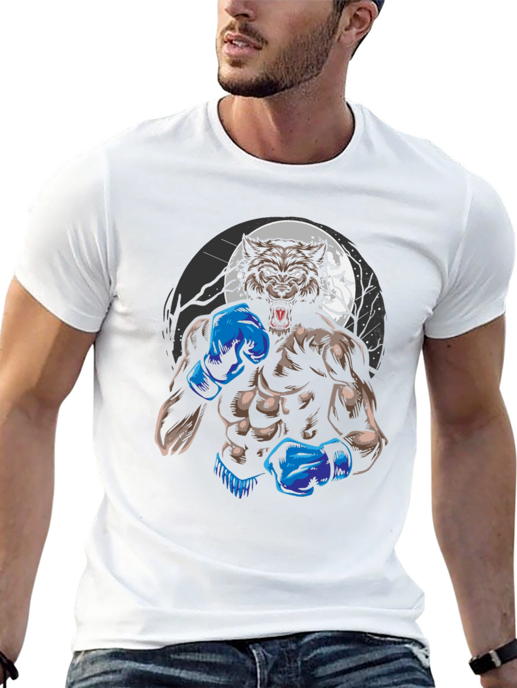 Werewolf Boxer Graphic T-Shirt