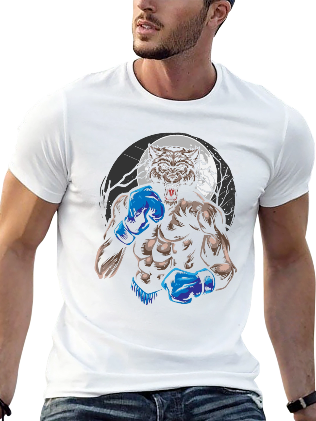 Werewolf Boxer Graphic T-Shirt