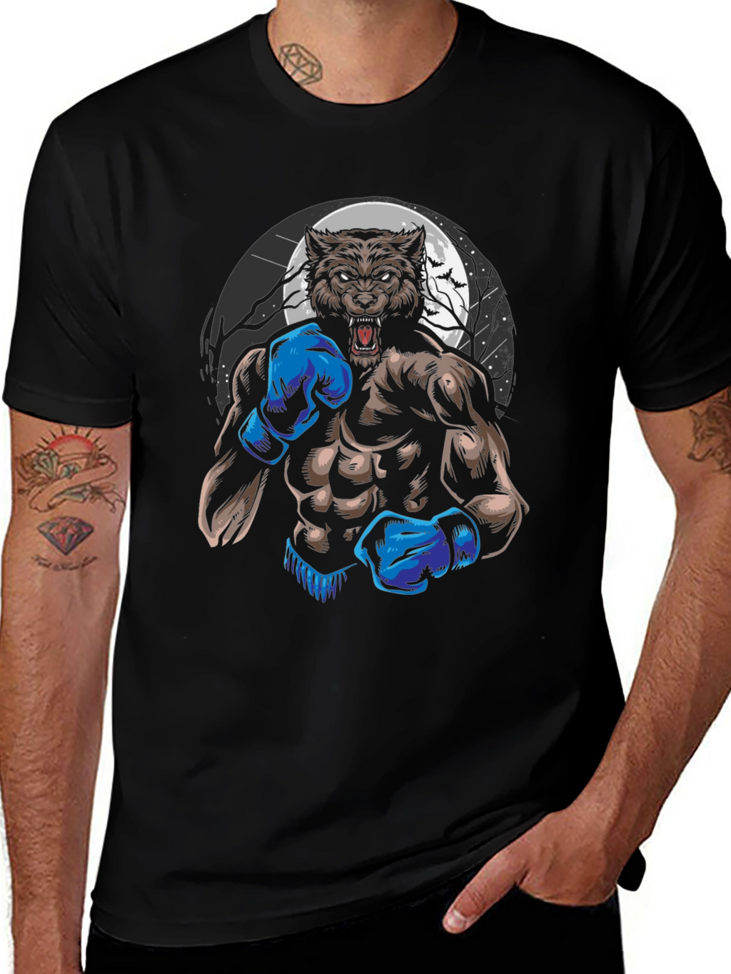 Werewolf Boxer Graphic T-Shirt