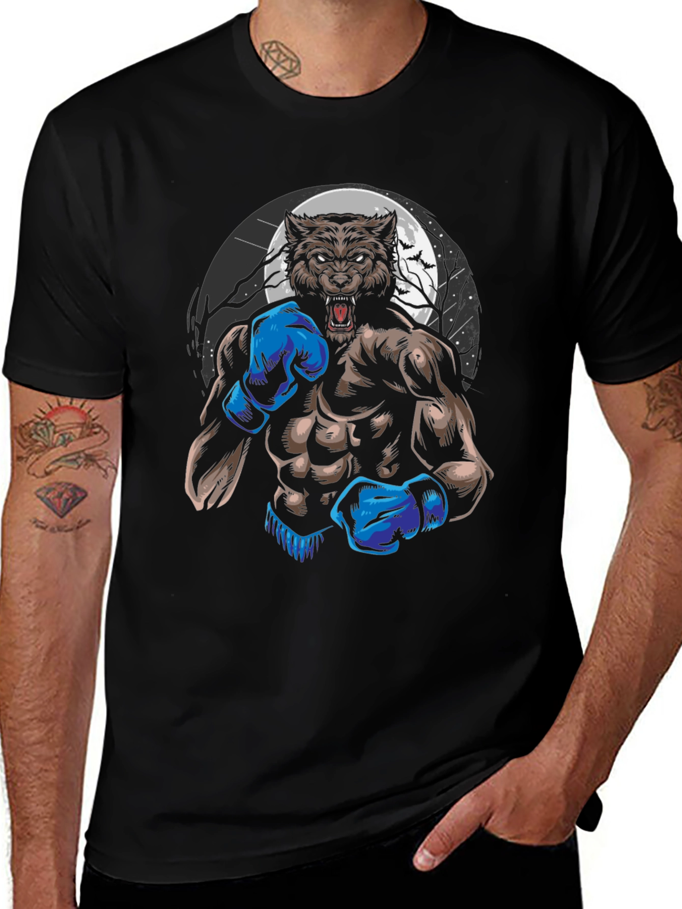 Werewolf Boxer Graphic T-Shirt
