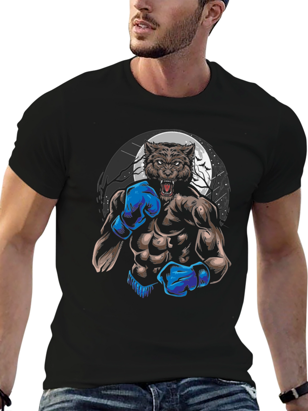 Werewolf Boxer Graphic T-Shirt