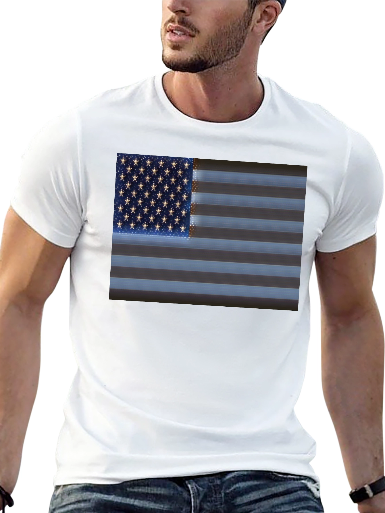 American Flag Graphic Black T-Shirt