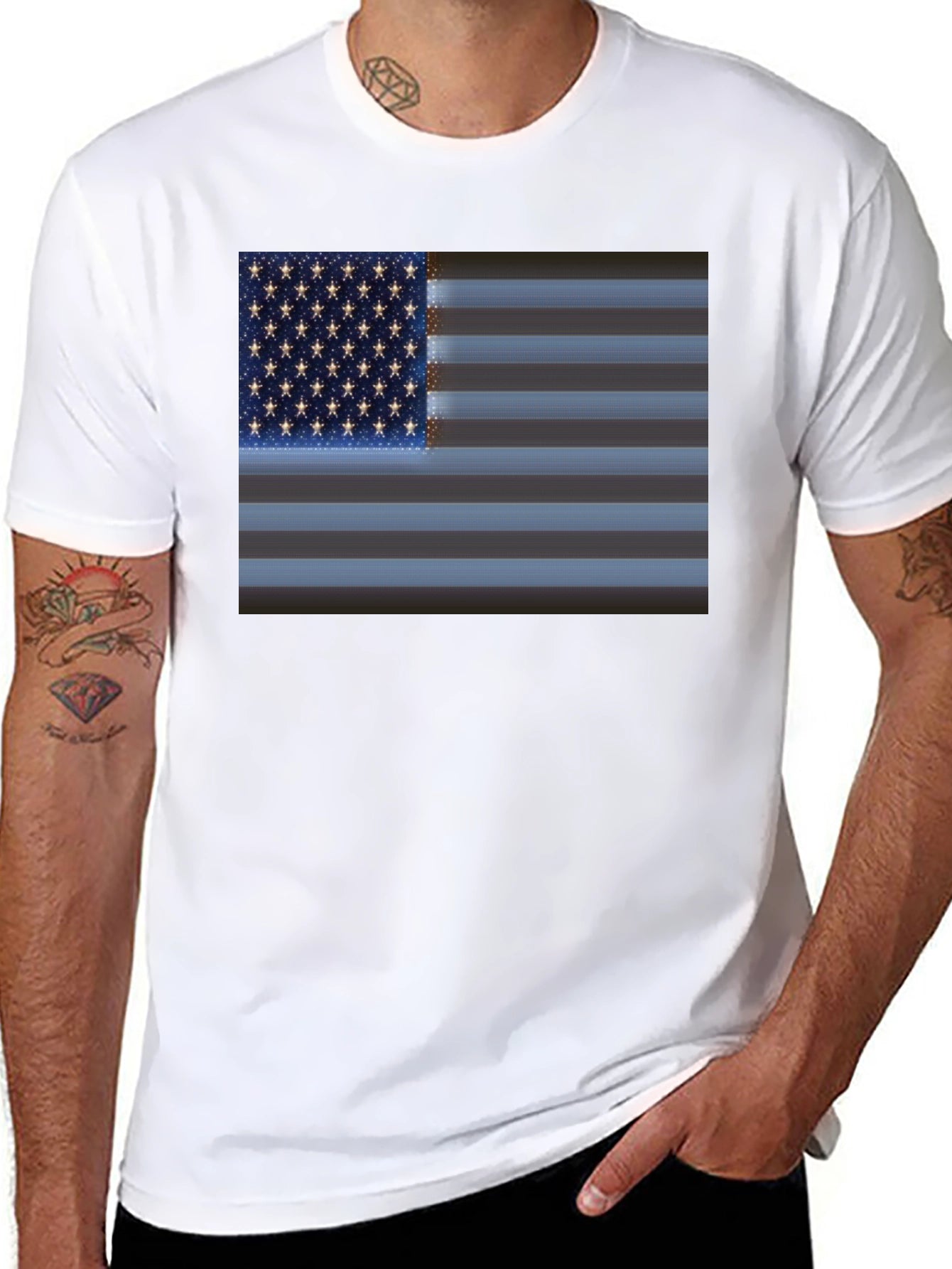 American Flag Graphic Black T-Shirt