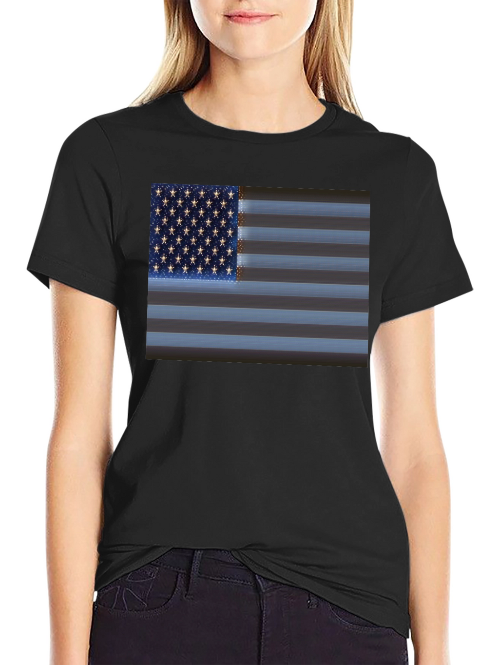 American Flag Graphic Black T-Shirt