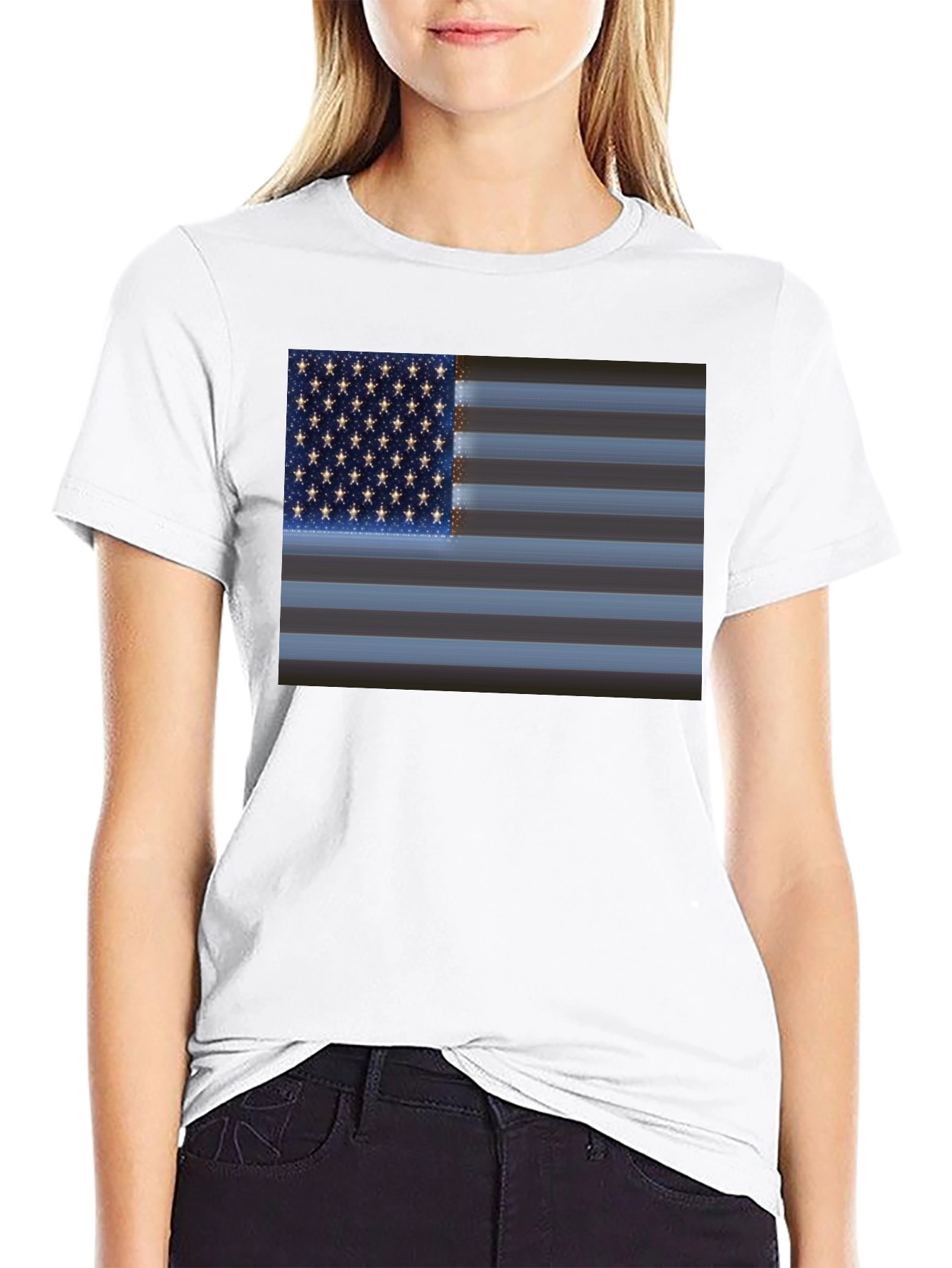American Flag Graphic Black T-Shirt