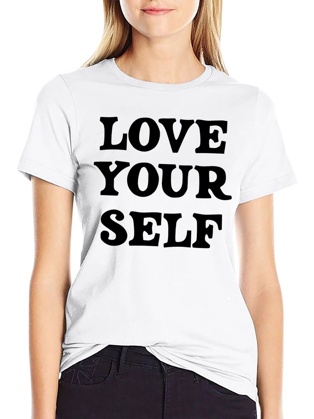 Love Yourself Graphic Tee - Black Cotton T-Shirt
