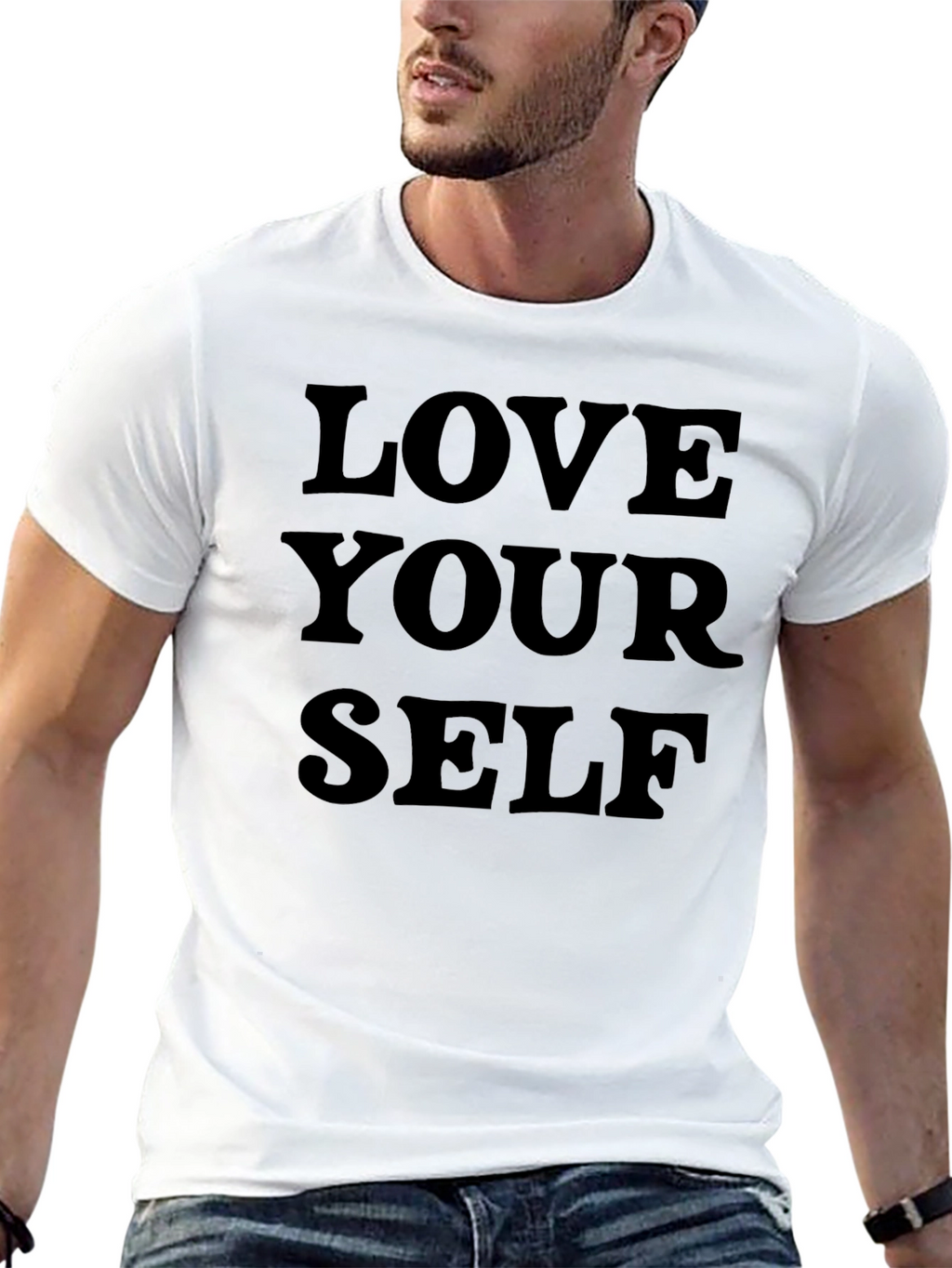 Love Yourself Graphic Tee - Black Cotton T-Shirt