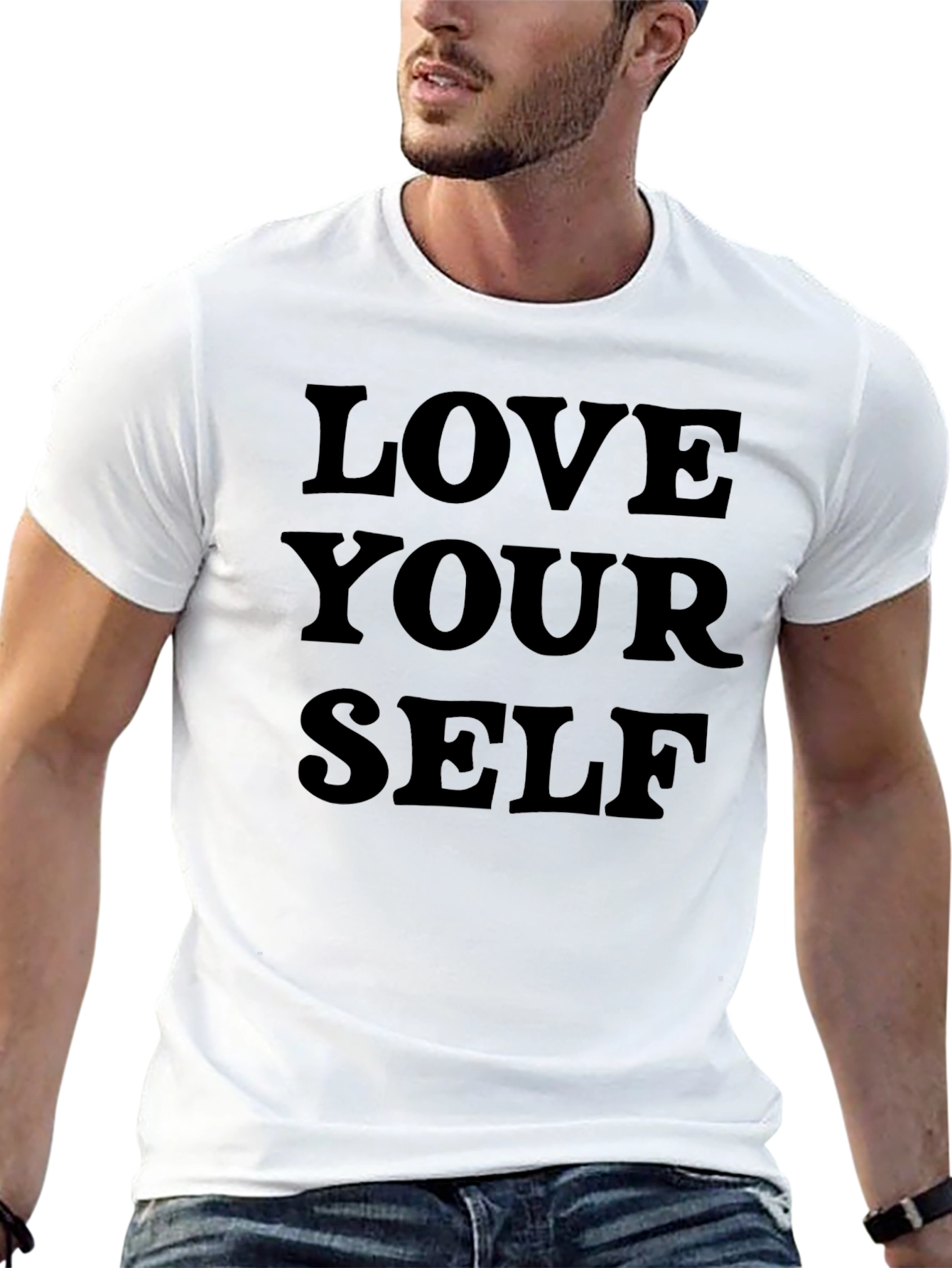 Love Yourself Graphic Tee - Black Cotton T-Shirt