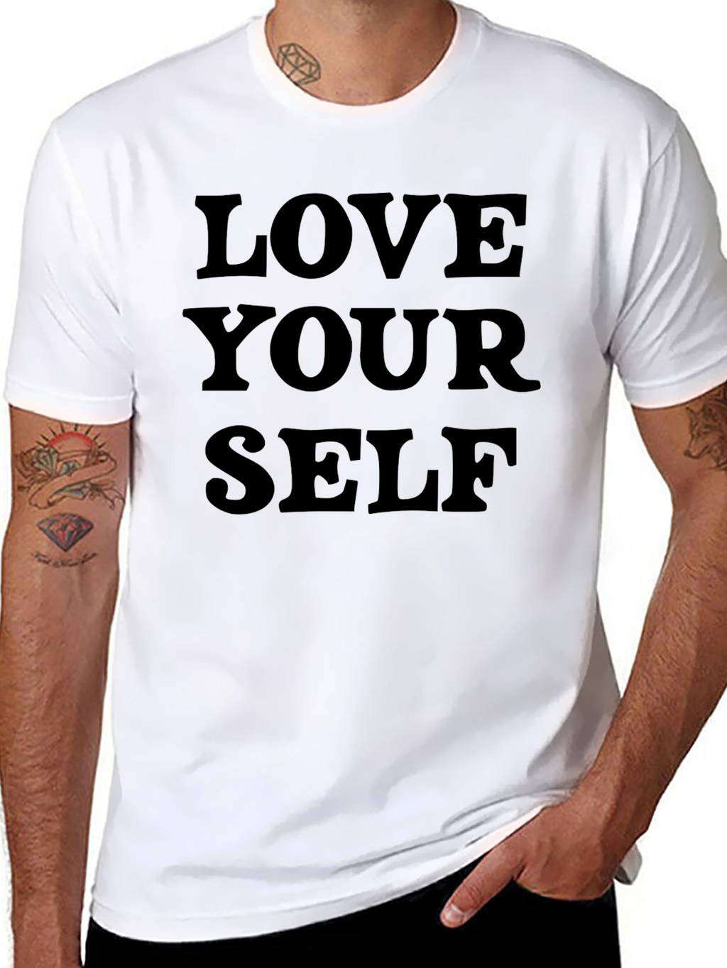 Love Yourself Graphic Tee - Black Cotton T-Shirt
