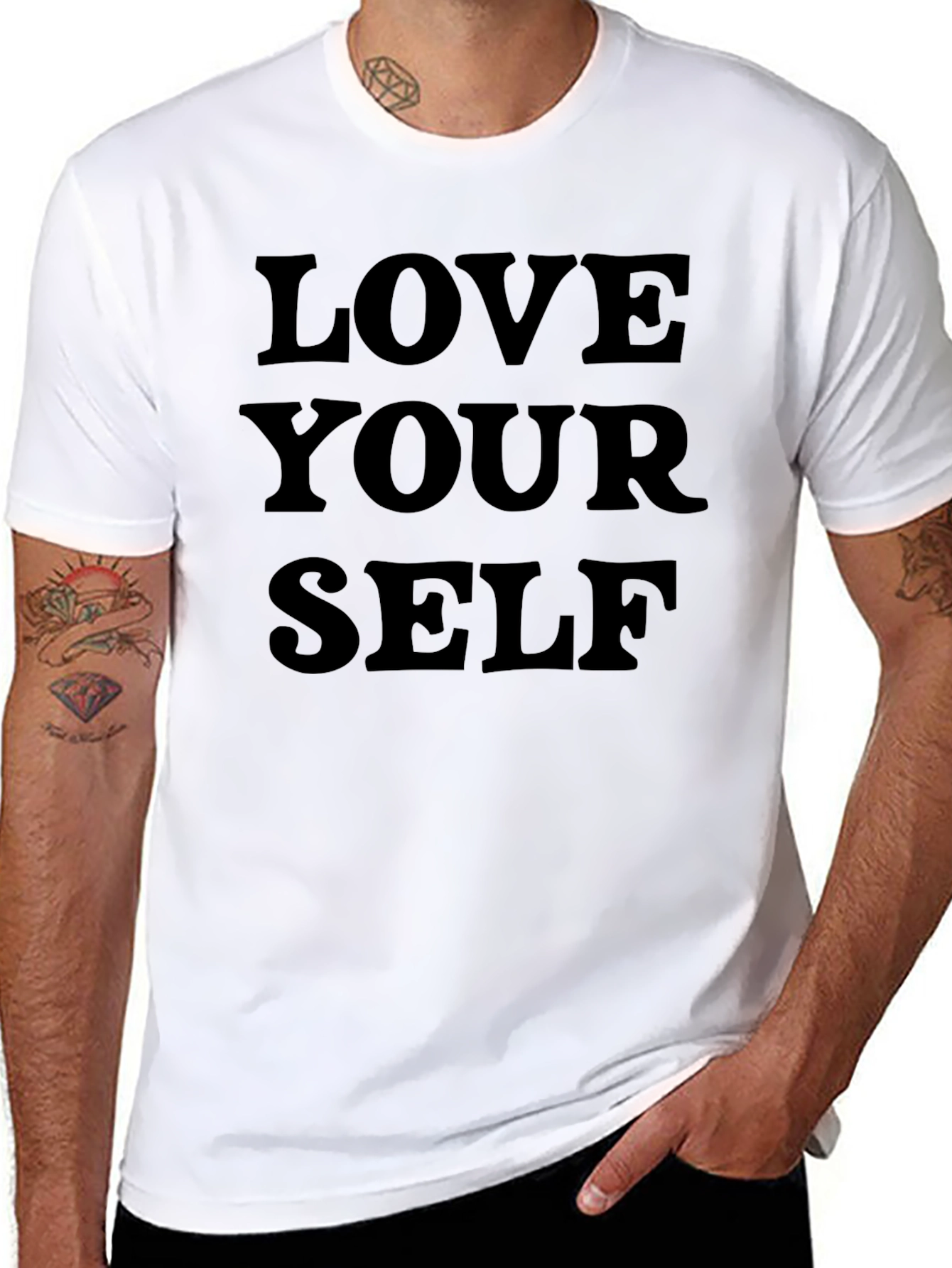 Love Yourself Graphic Tee - Black Cotton T-Shirt