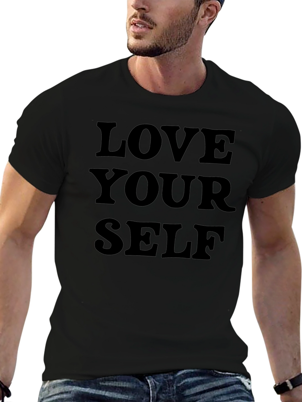 Love Yourself Graphic Tee - Black Cotton T-Shirt