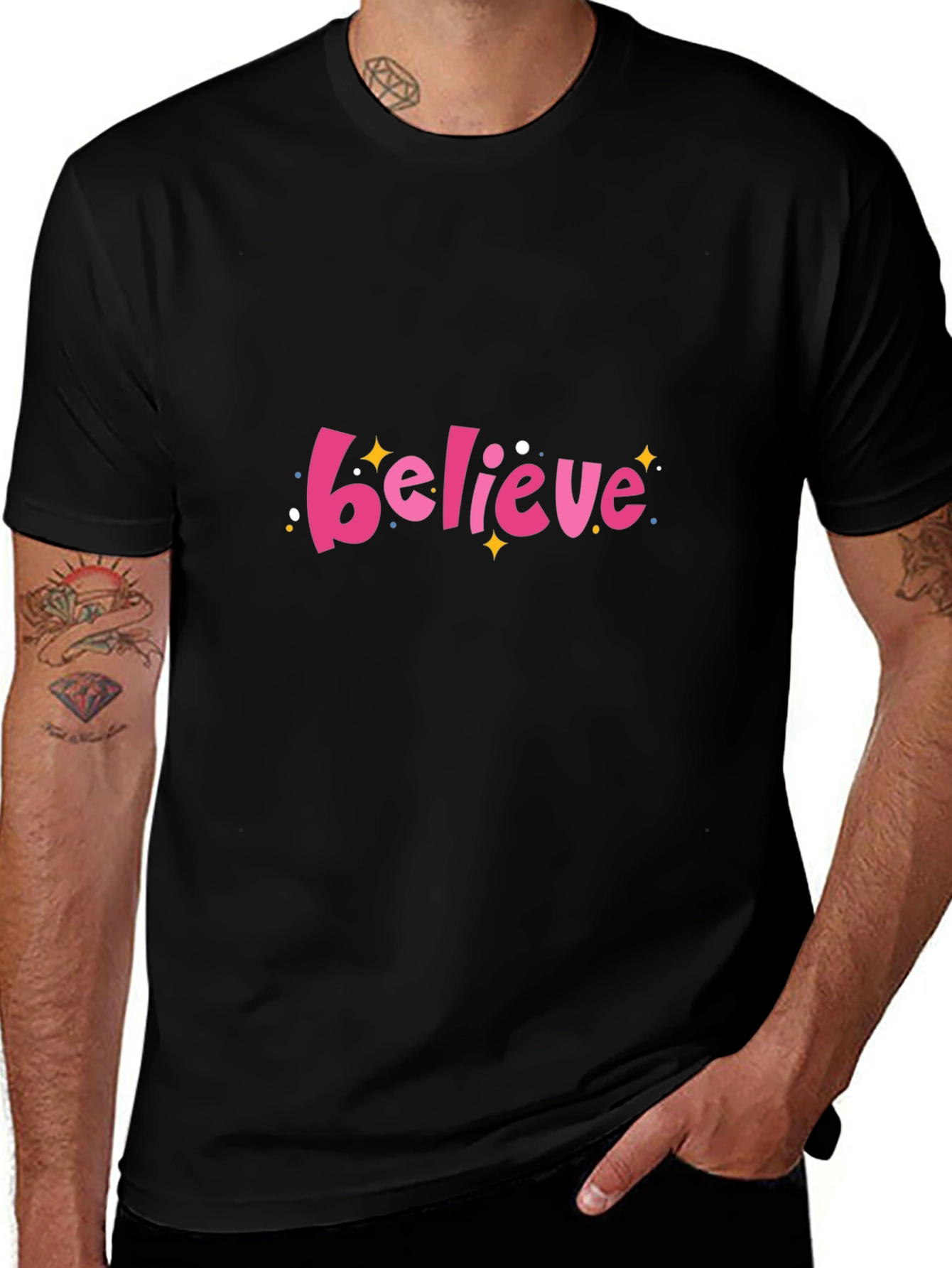 Believe Graphic Black T-Shirt
