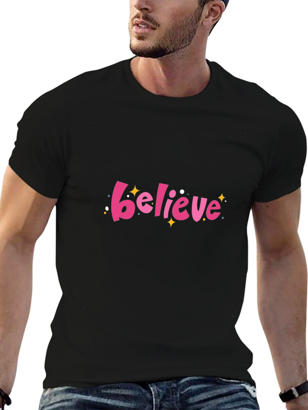 Believe Graphic Black T-Shirt