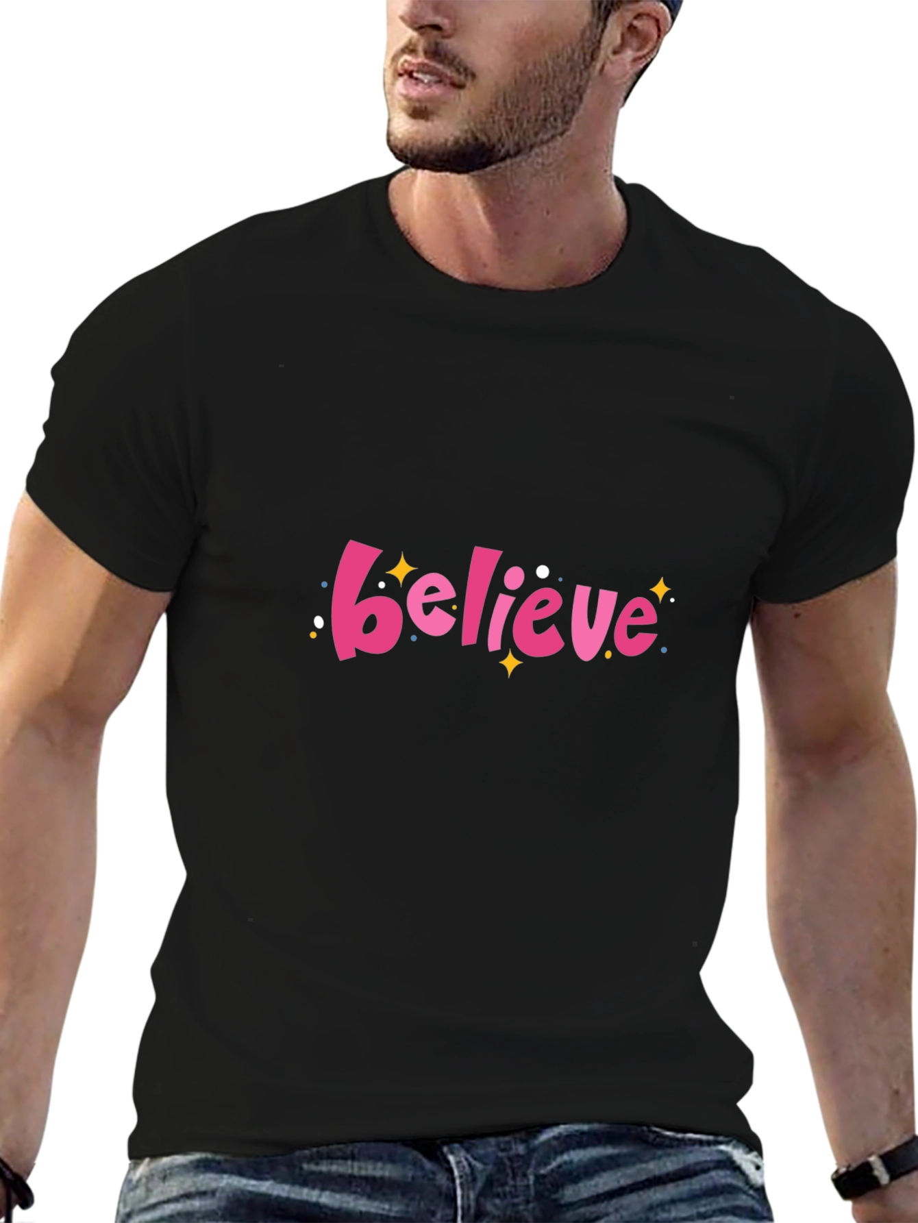 Believe Graphic Black T-Shirt