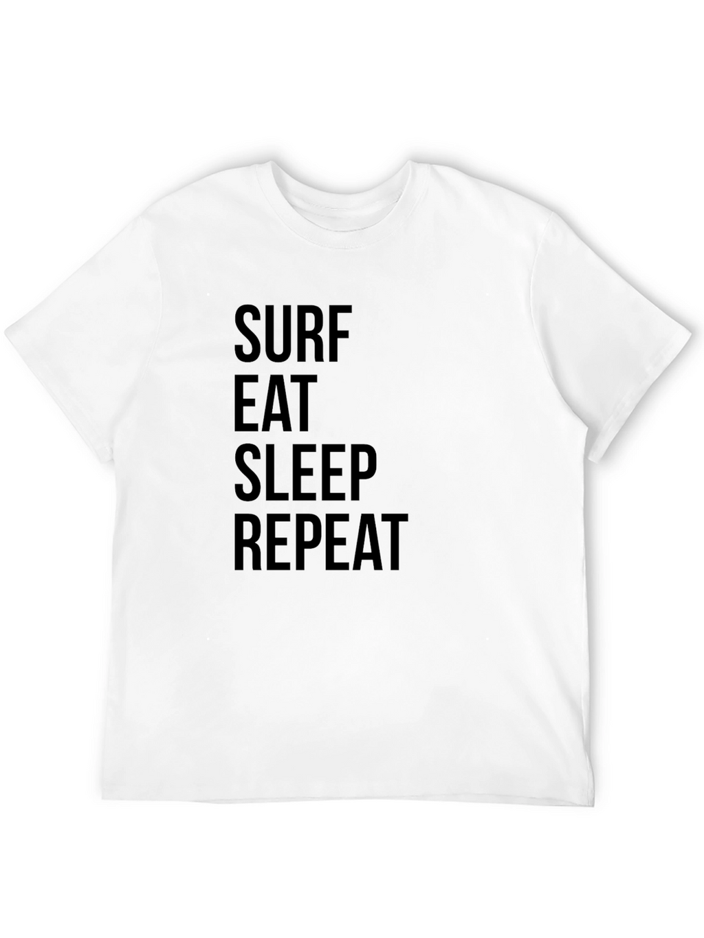 Surf Eat Sleep Repeat Black Graphic Tee Shirt