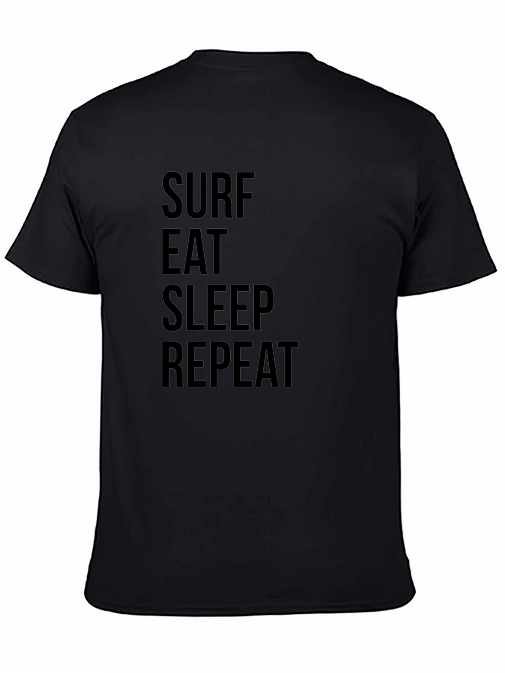 Surf Eat Sleep Repeat Black Graphic Tee Shirt