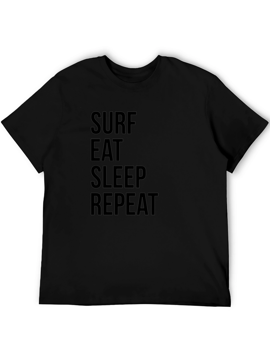 Surf Eat Sleep Repeat Black Graphic Tee Shirt