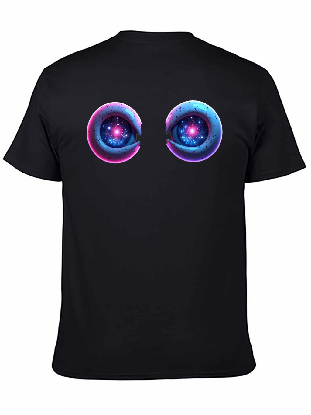 Cosmic Eyes Black Graphic T-Shirt