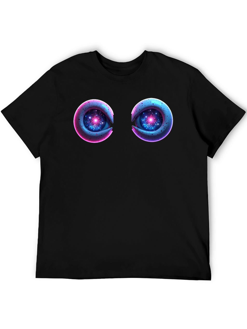 Cosmic Eyes Black Graphic T-Shirt