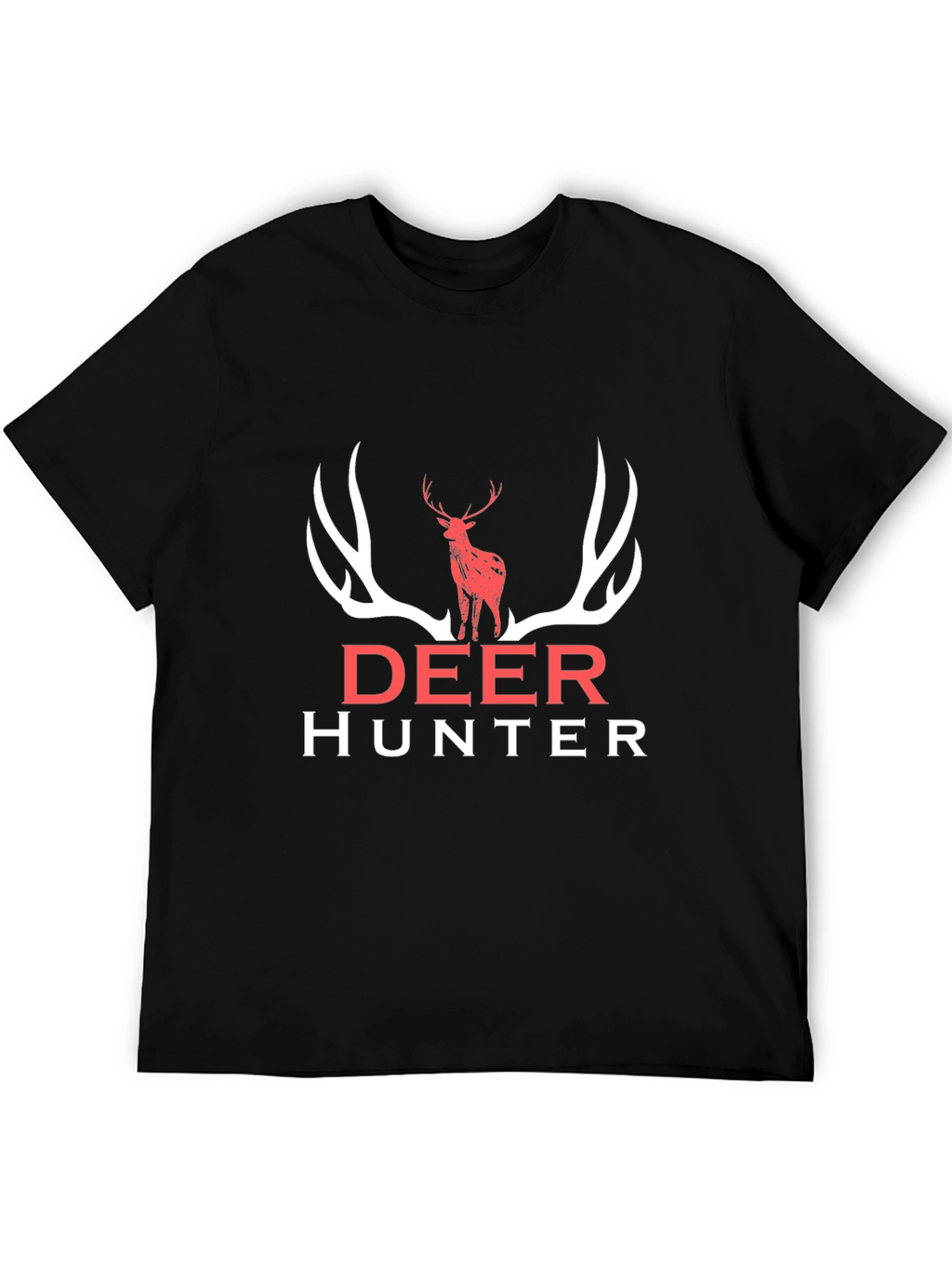 Deer Hunter Graphic Tee - Black Cotton Shirt