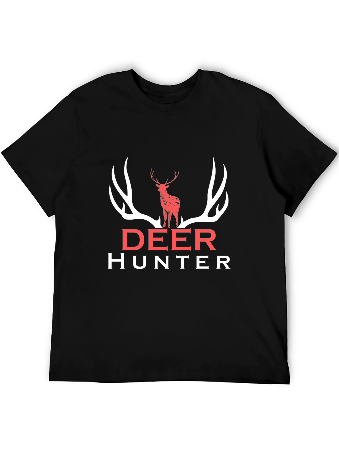 Deer Hunter Graphic Tee - Black Cotton Shirt