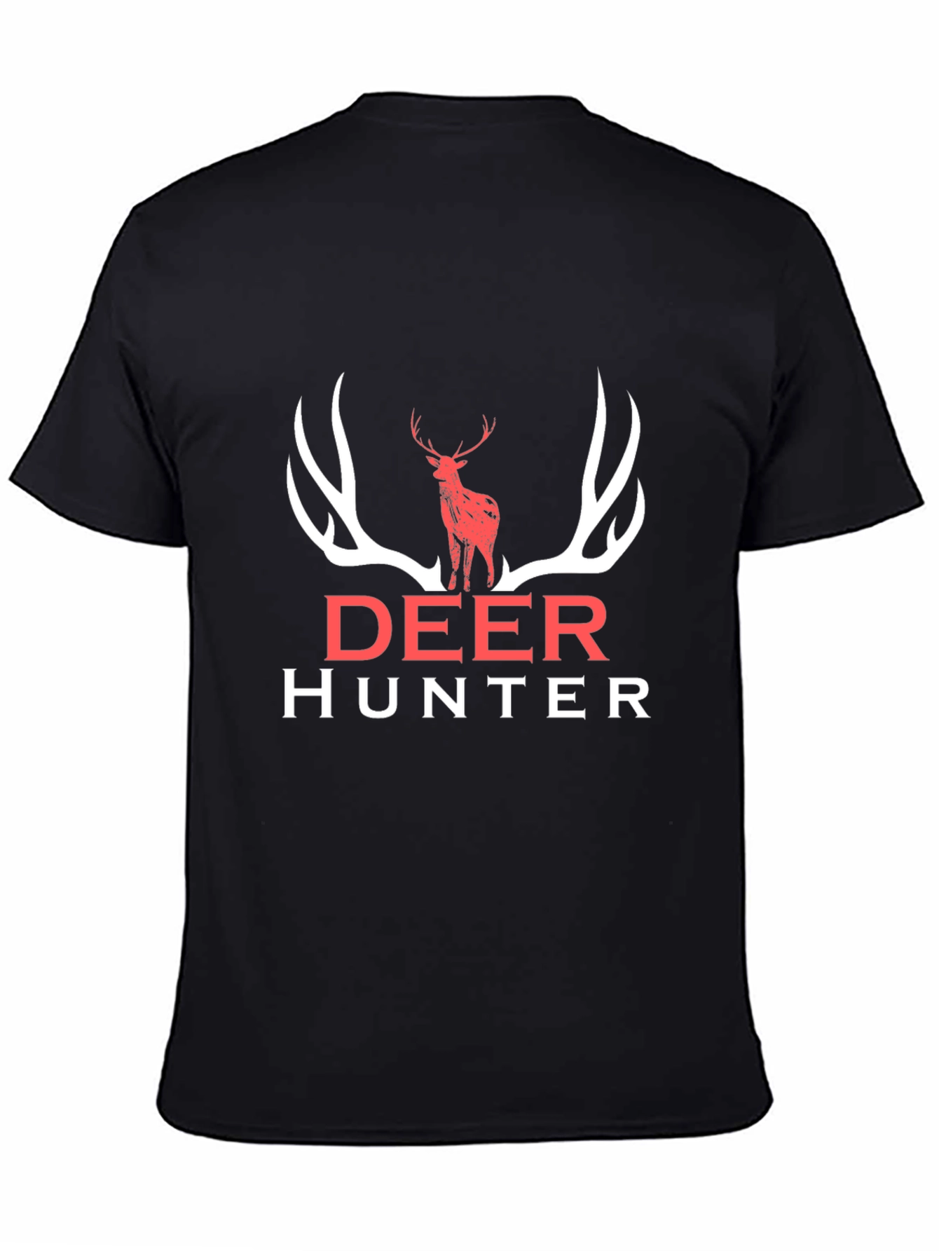 Deer Hunter Graphic Tee - Black Cotton Shirt