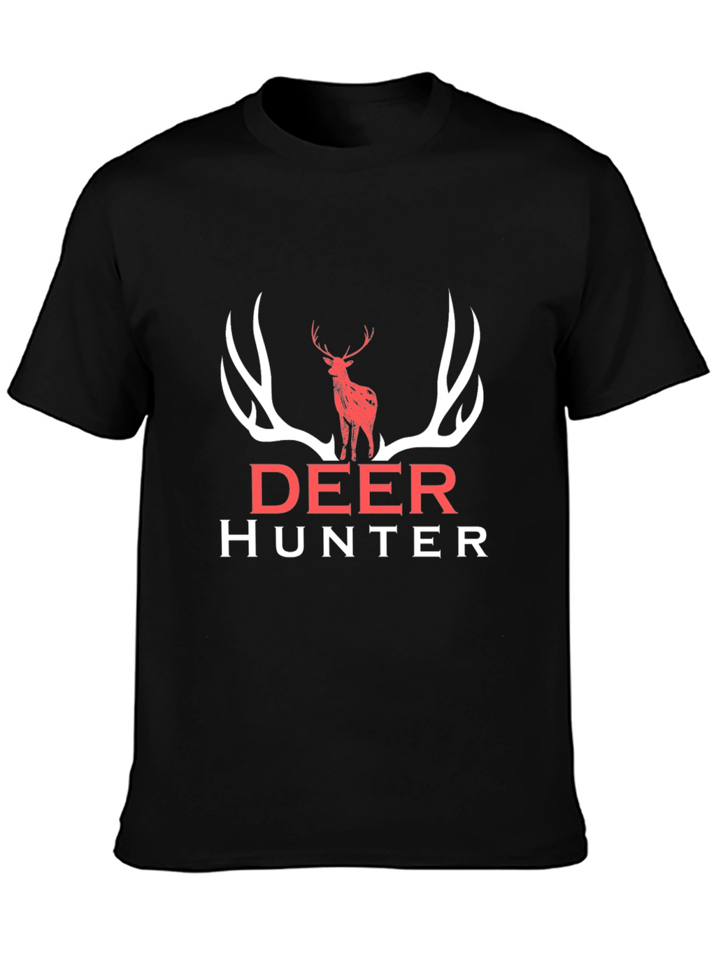 Deer Hunter Graphic Tee - Black Cotton Shirt