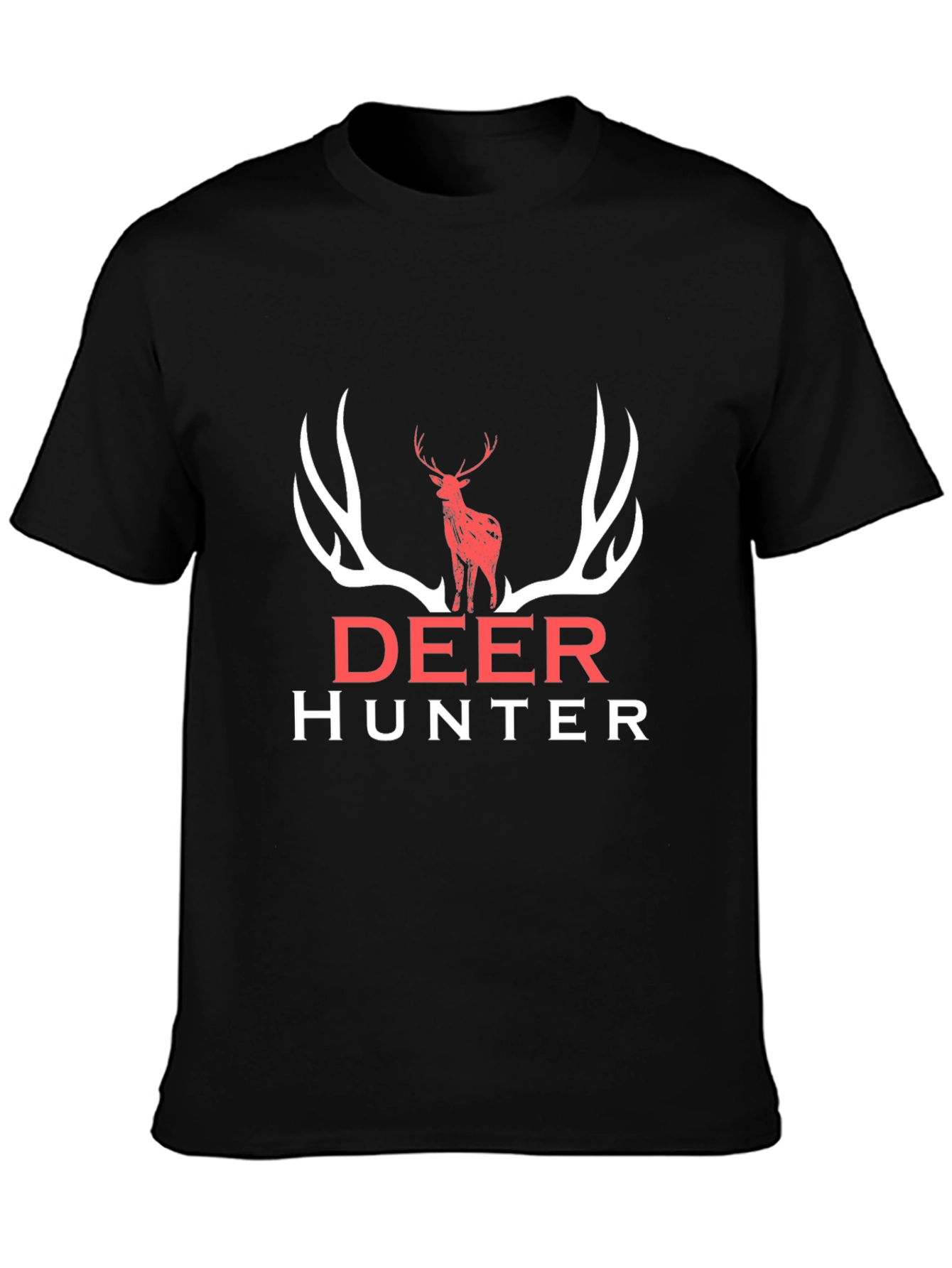 Deer Hunter Graphic Tee - Black Cotton Shirt