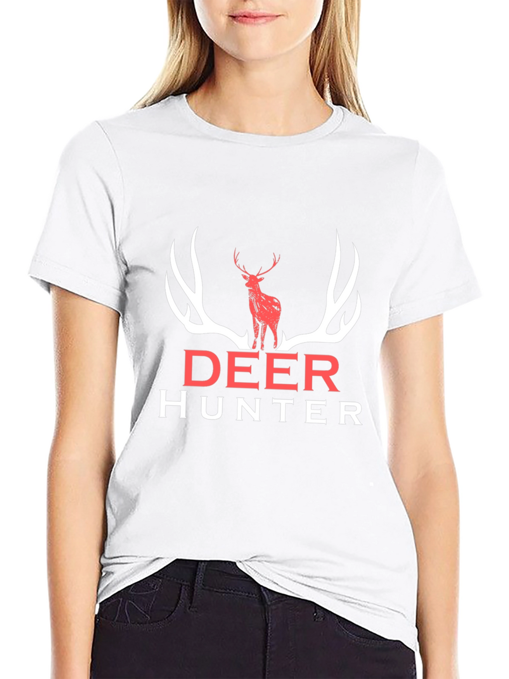 Deer Hunter Graphic Tee - Black Cotton Shirt