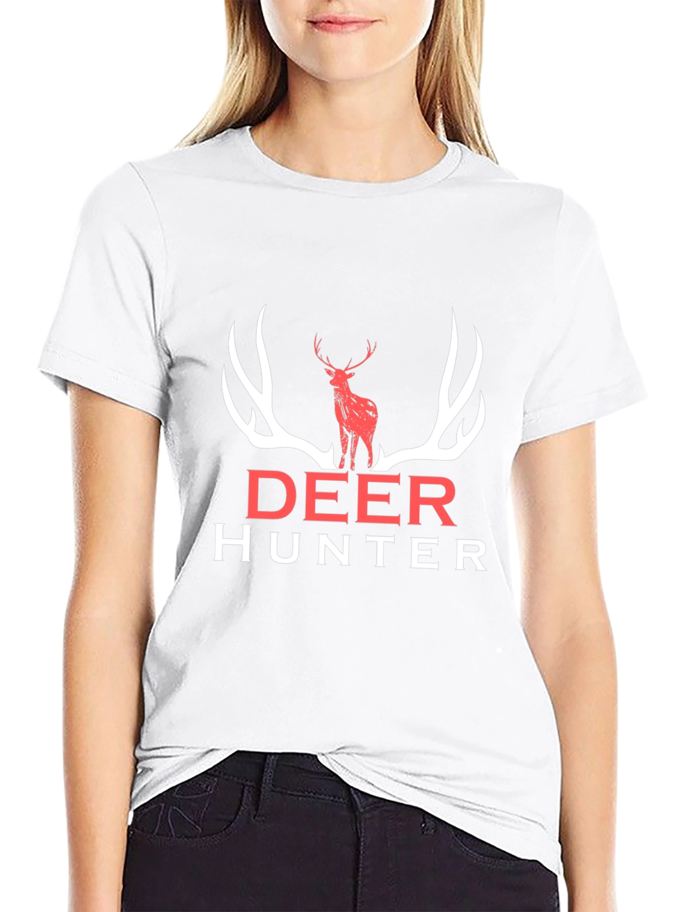 Deer Hunter Graphic Tee - Black Cotton Shirt