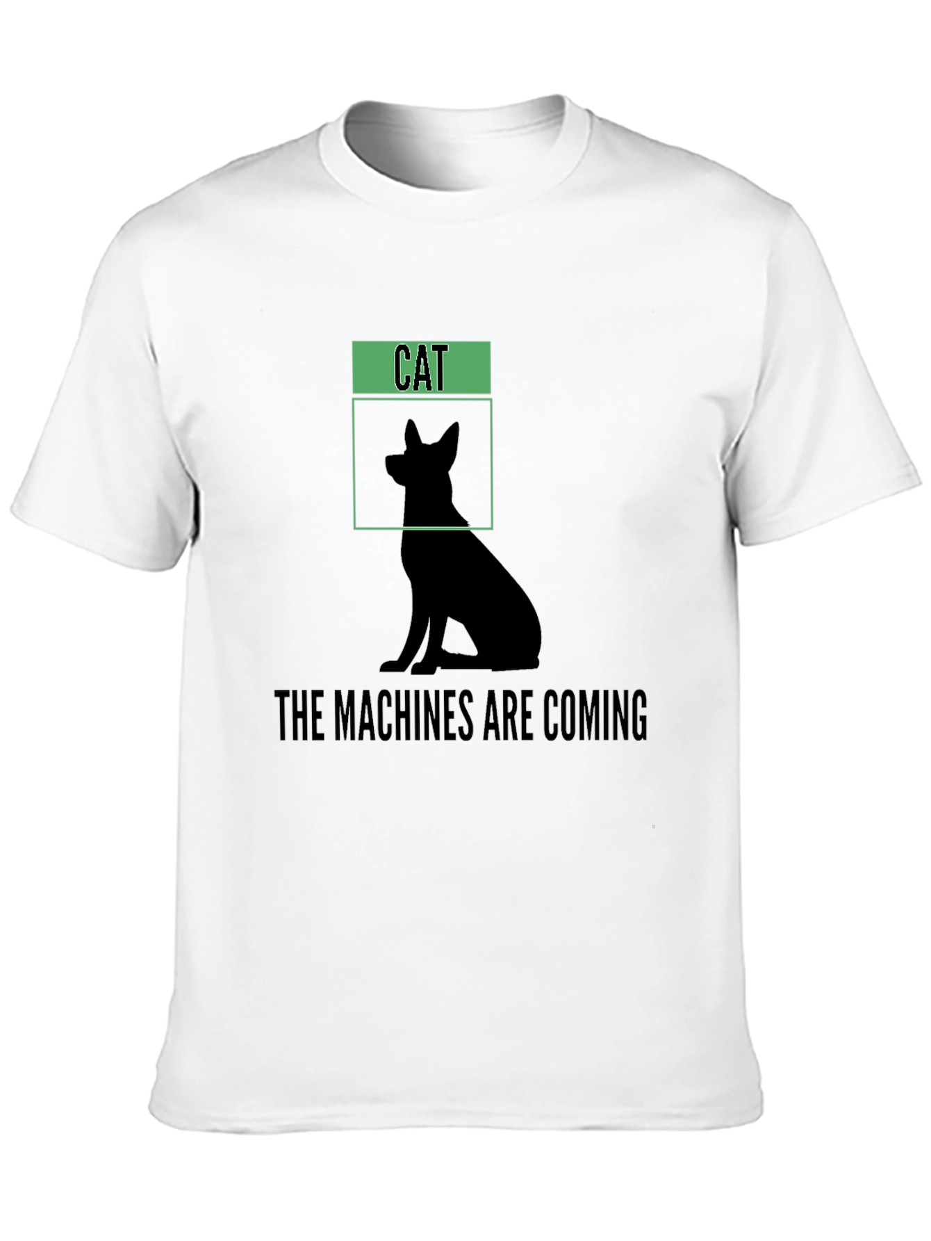 Humorous The Machines Are Coming Cat/Dog Silhouette T-Shirt