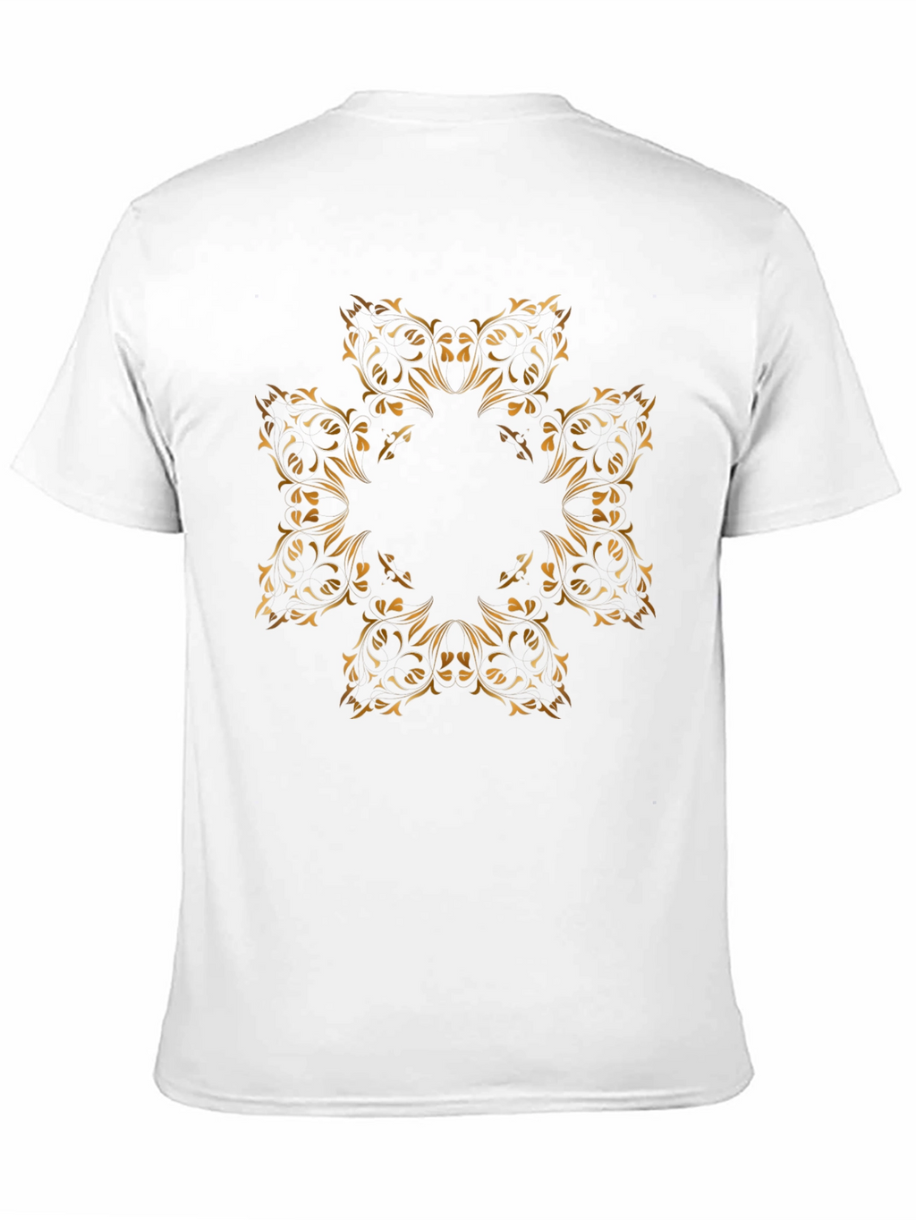 Elegant Floral Mandala Graphic Black T-Shirt