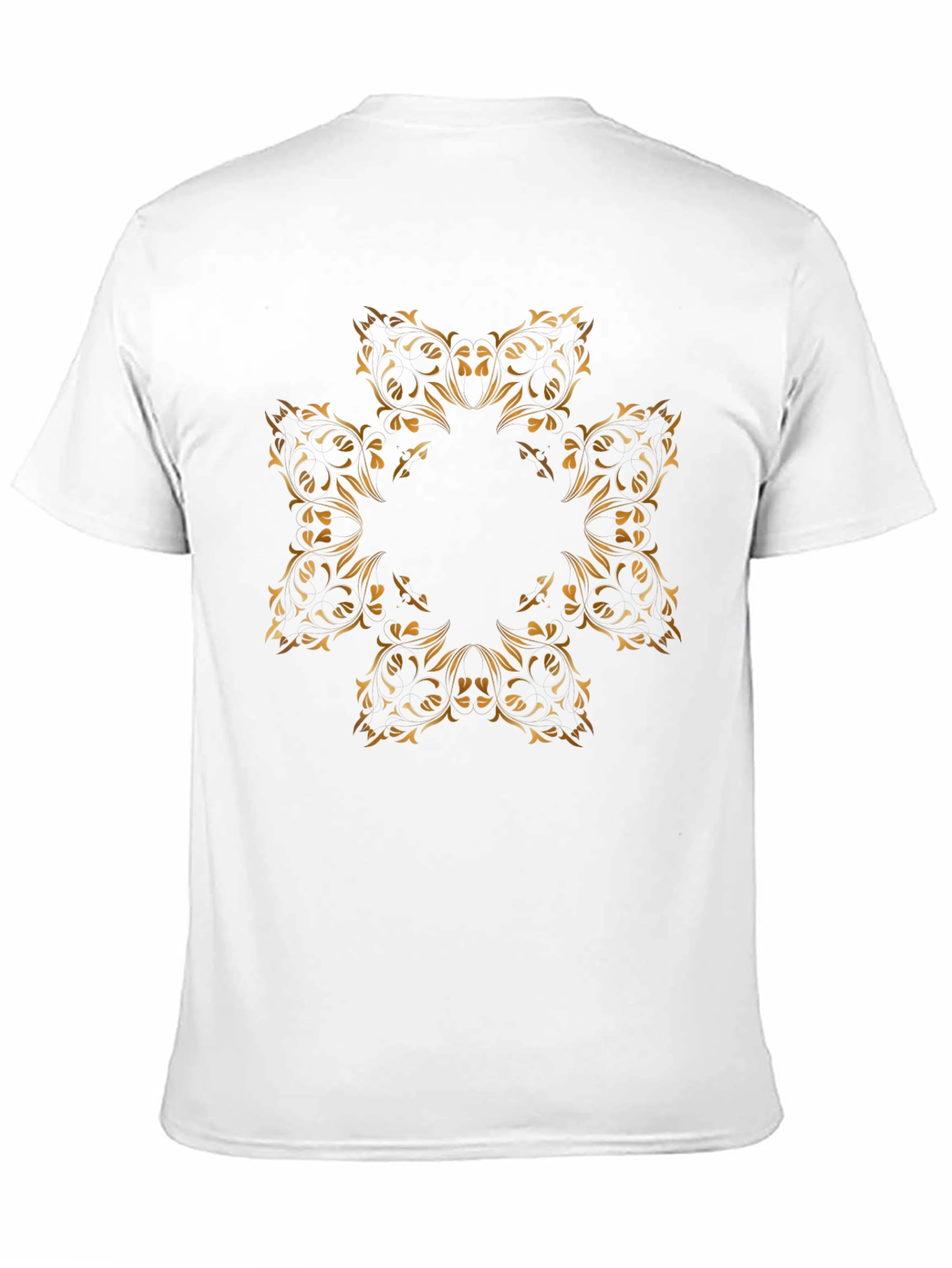 Elegant Floral Mandala Graphic Black T-Shirt