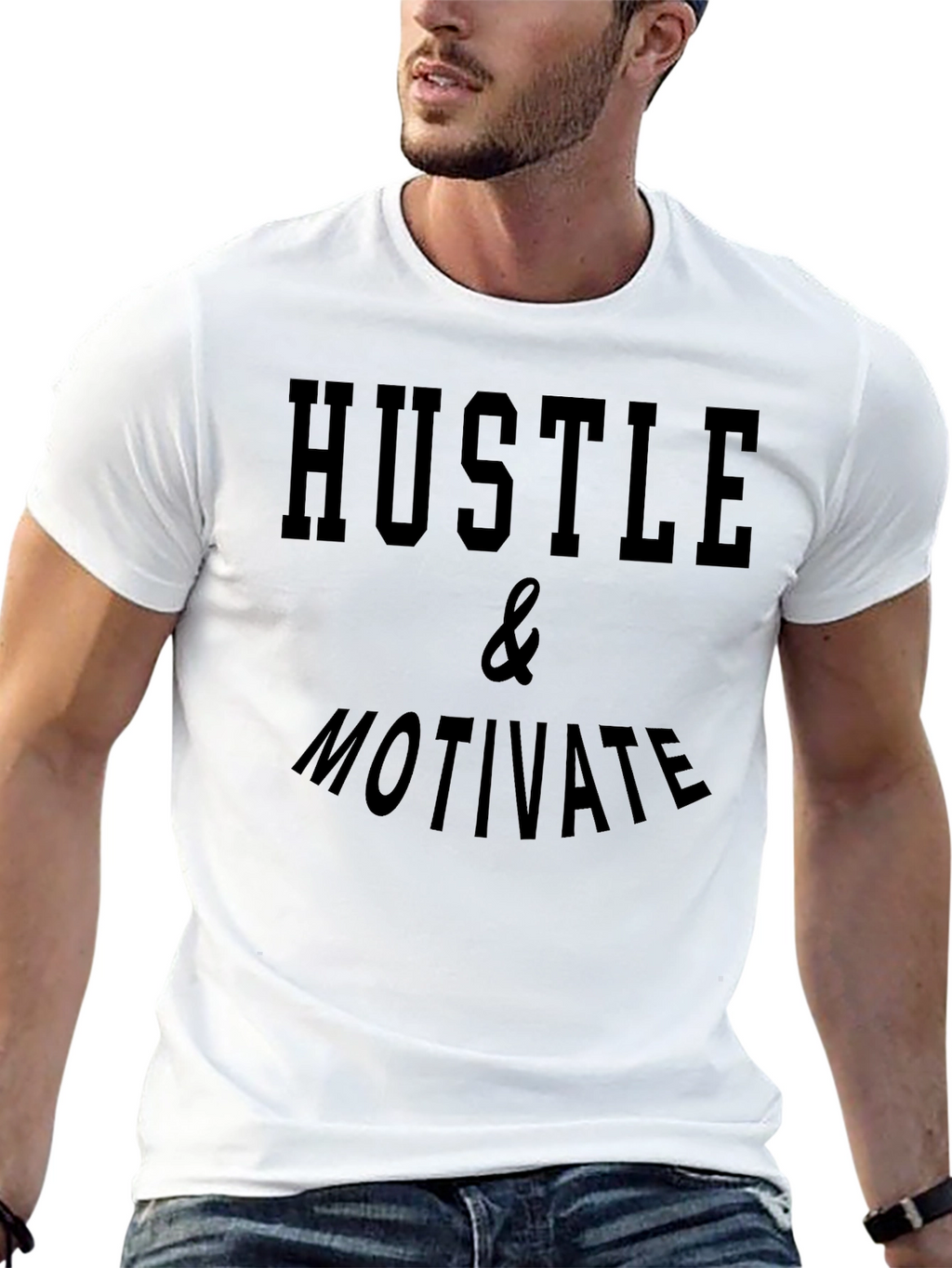Hustle & Motivate Black Graphic Tee
