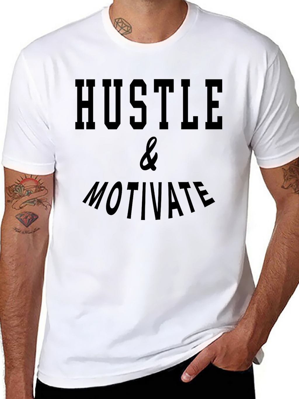 Hustle & Motivate Black Graphic Tee