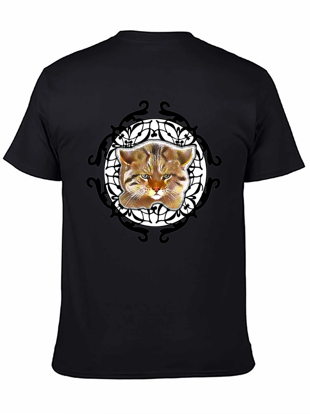 Cool Cat Graphic Tee - Black Crew Neck