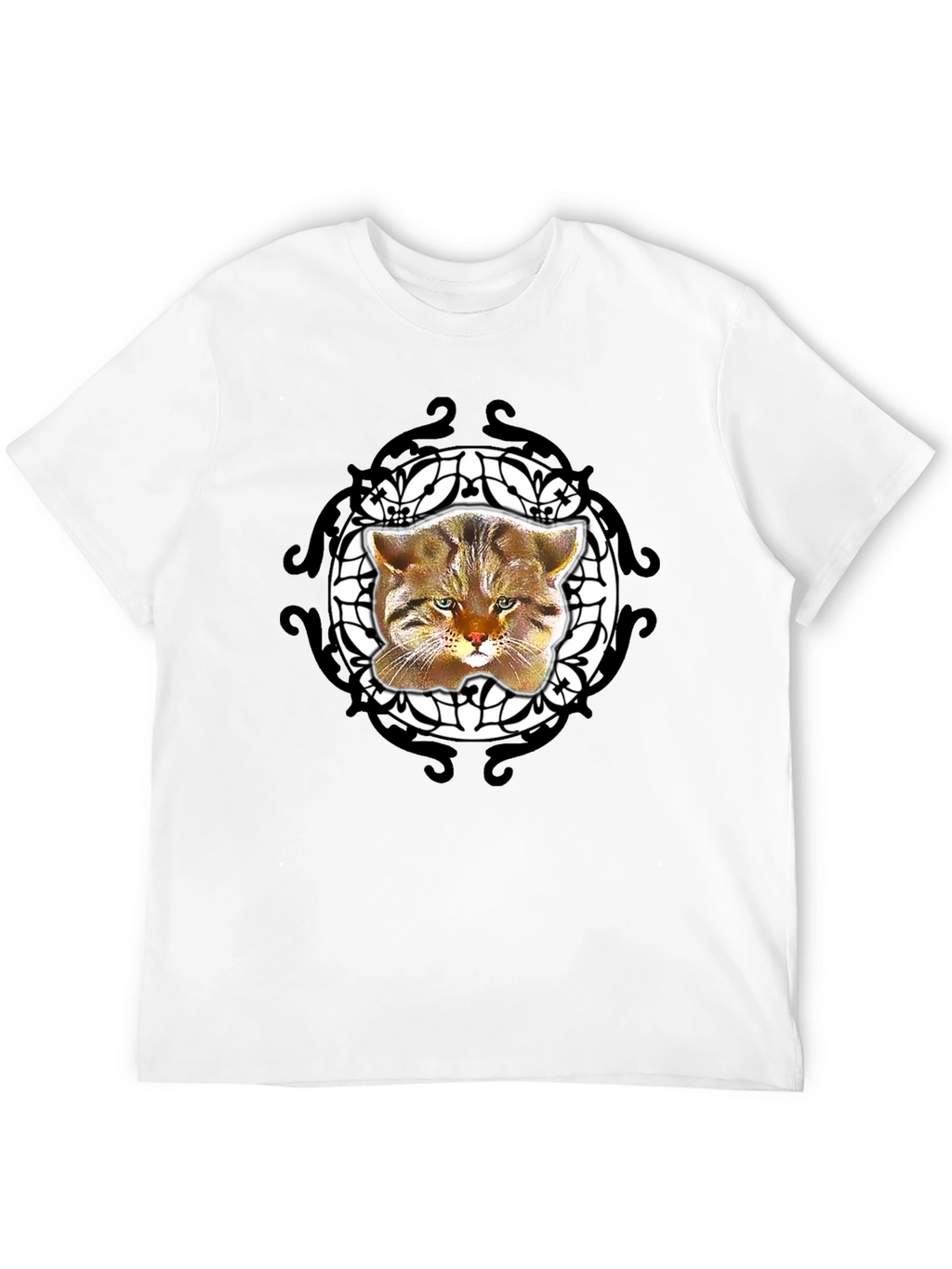 Cool Cat Graphic Tee - Black Crew Neck