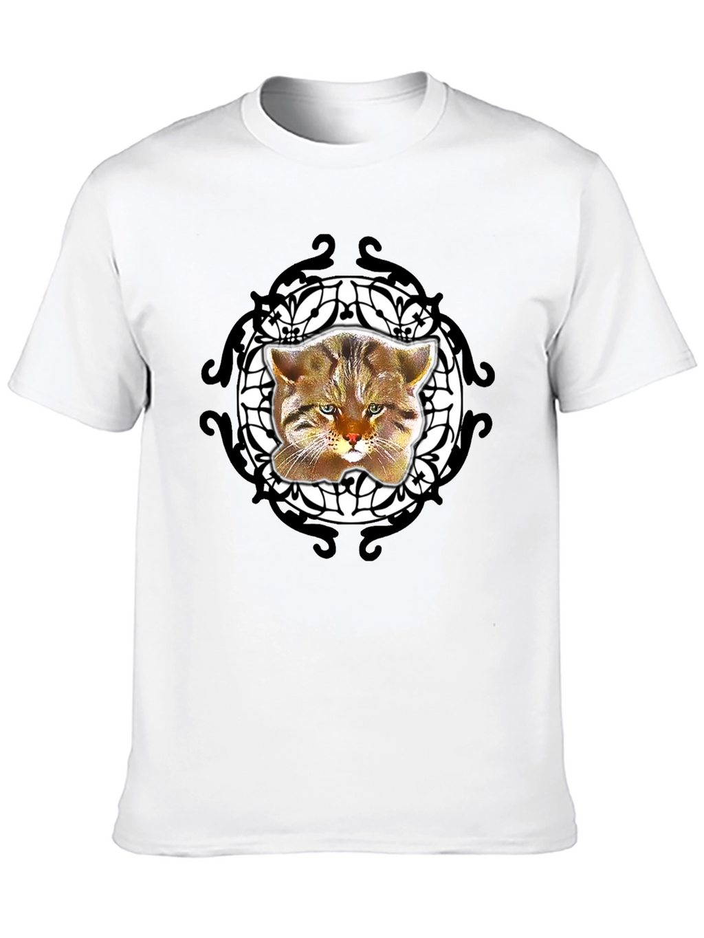 Cool Cat Graphic Tee - Black Crew Neck
