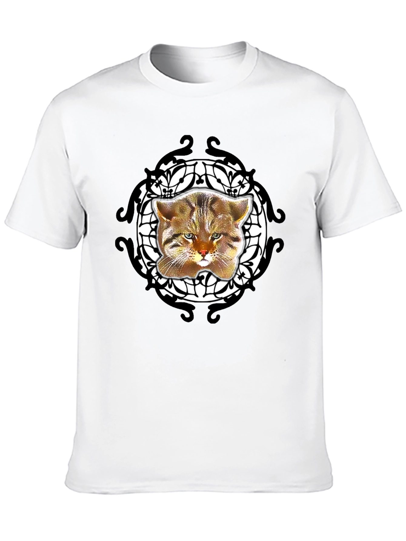 Cool Cat Graphic Tee - Black Crew Neck