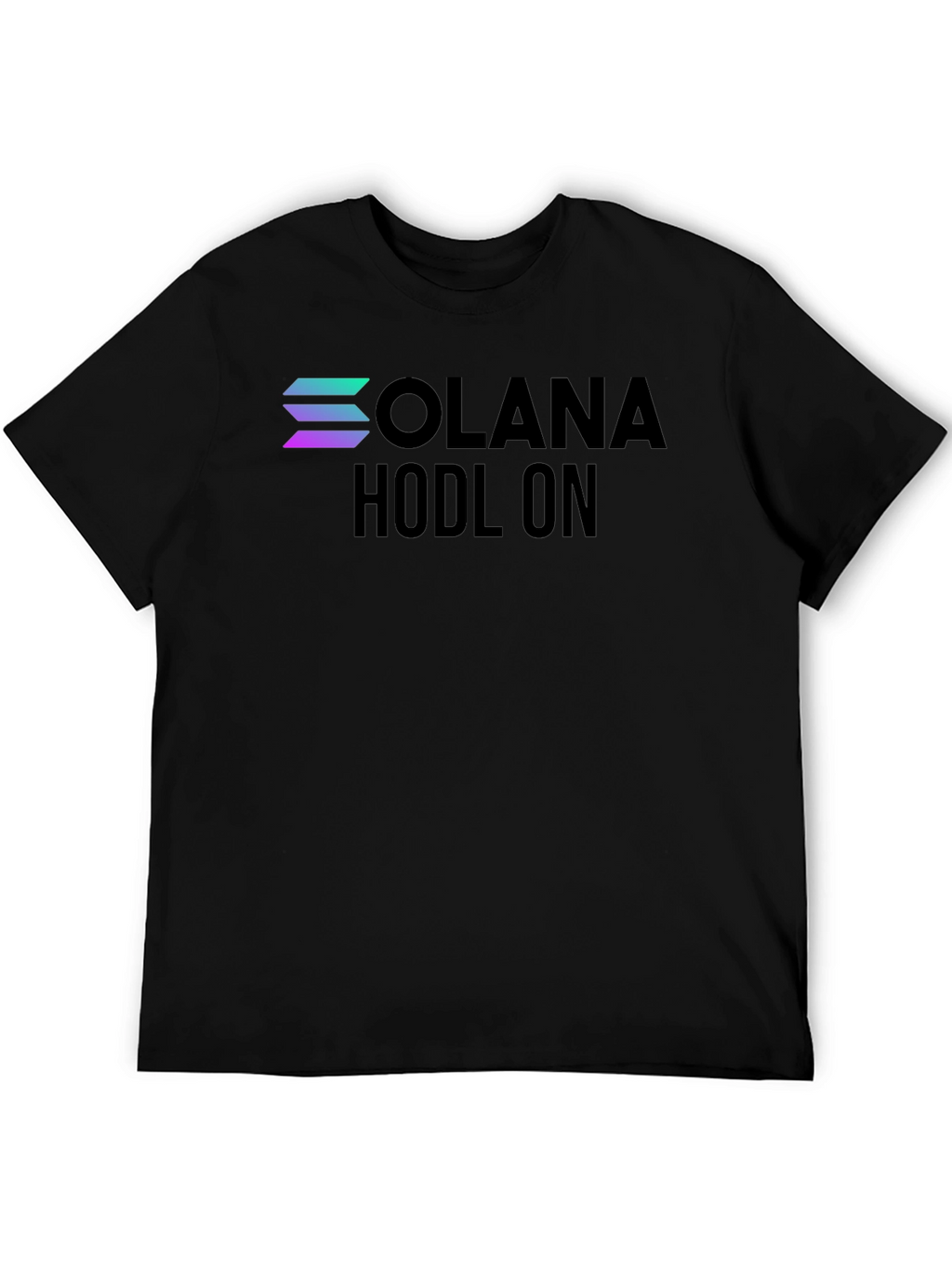 Solana Hodl On Black T-Shirt Crypto Investor Tee