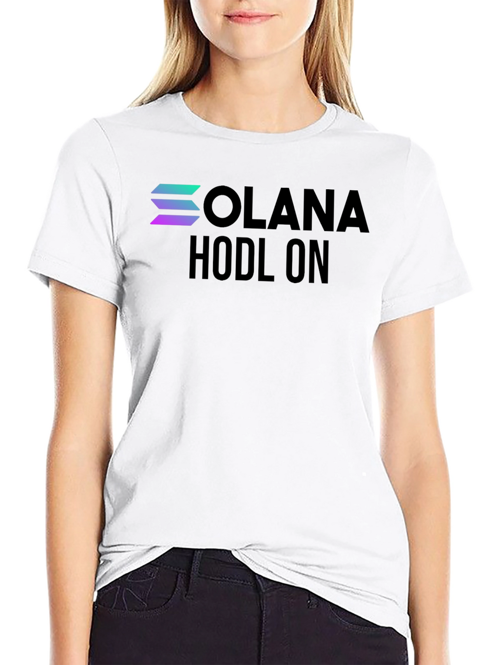 Solana Hodl On Black T-Shirt Crypto Investor Tee