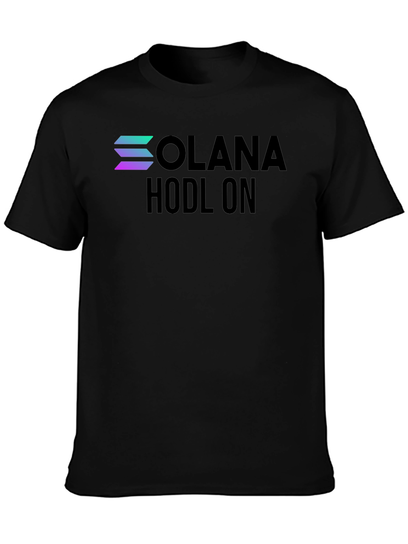 Solana Hodl On Black T-Shirt Crypto Investor Tee