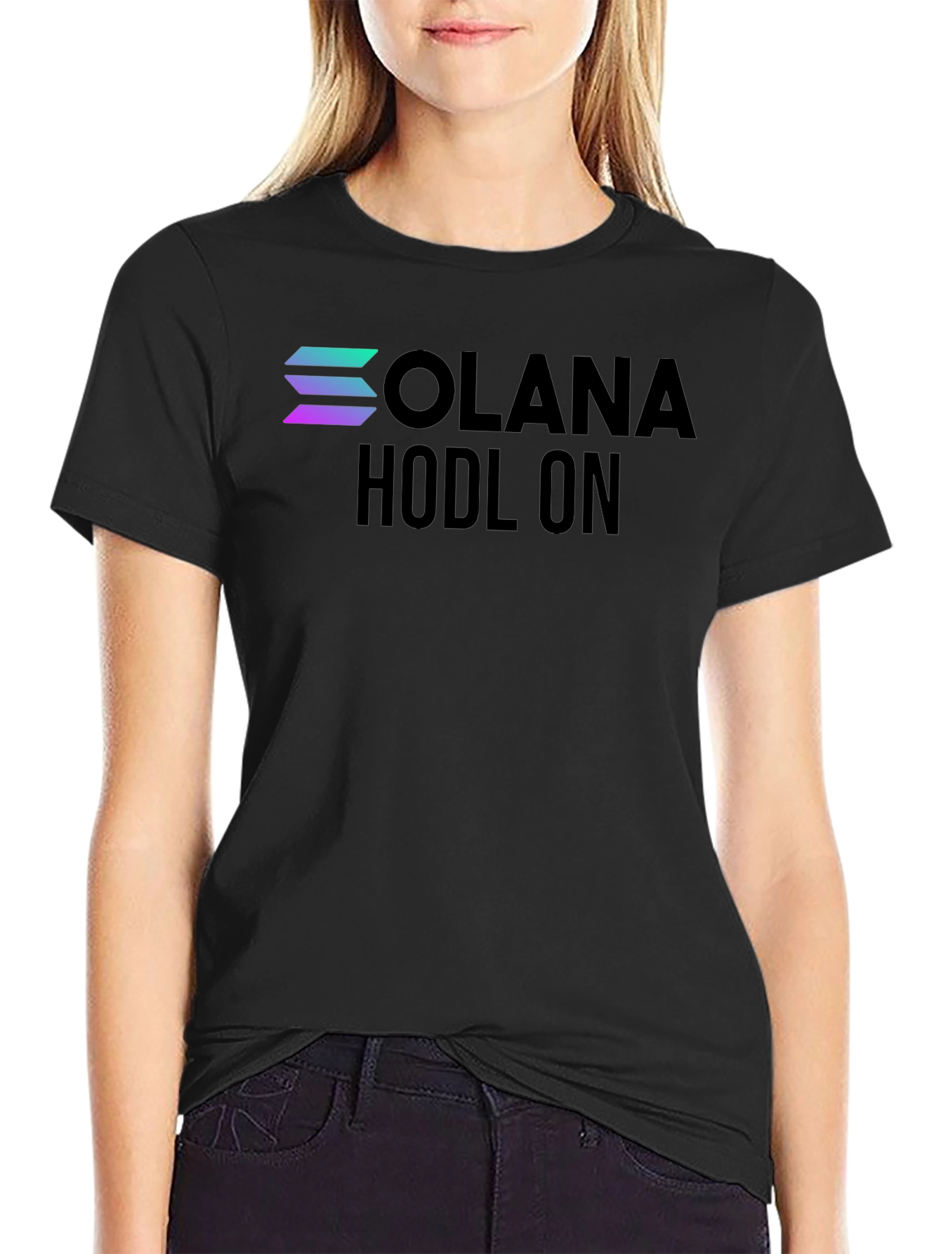 Solana Hodl On Black T-Shirt Crypto Investor Tee