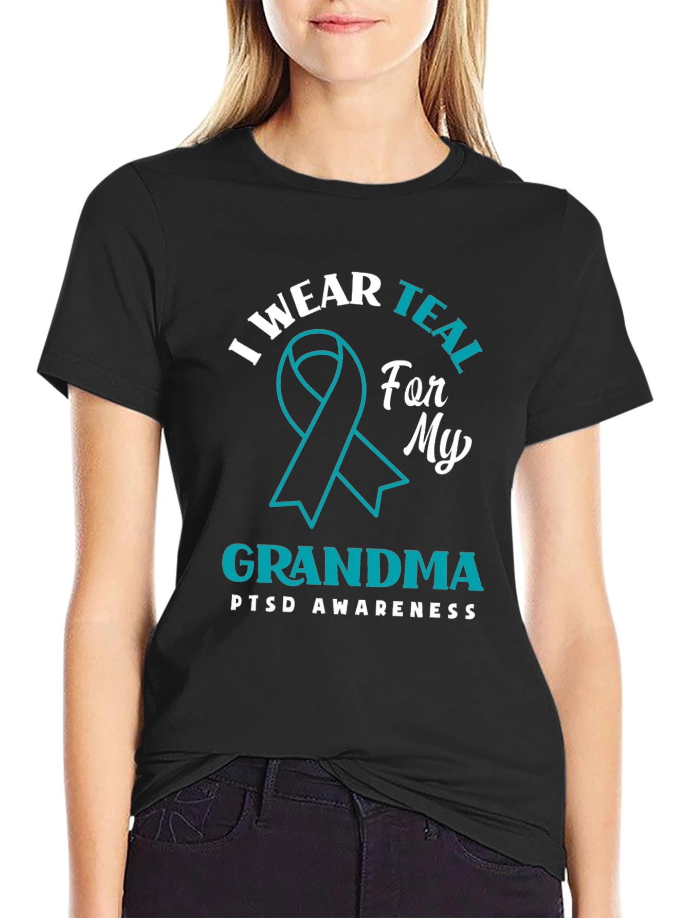 I Wear Teal for My Grandma PTSD Awareness T-Shirt
